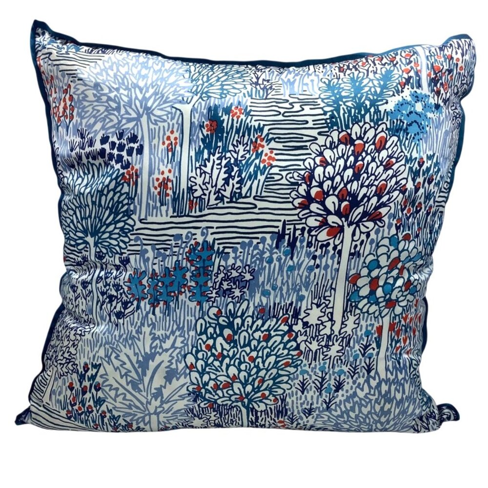 Williams-Sonoma Floral Silk Square Decorative Pillow Sarah Campbell‎ 18"x18"